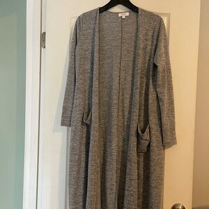 LuLaRoe Gray Ribbed Long Sleeve Sweater Cardigan
